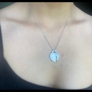 Tiffany & Co. Heart Key Necklace Silver